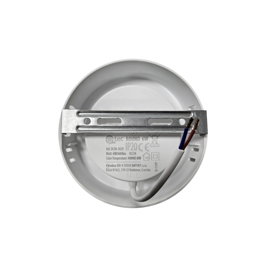 LED Plafondlamp ROUND LED/6W/230V 4000K diameter 12,1 cm wit