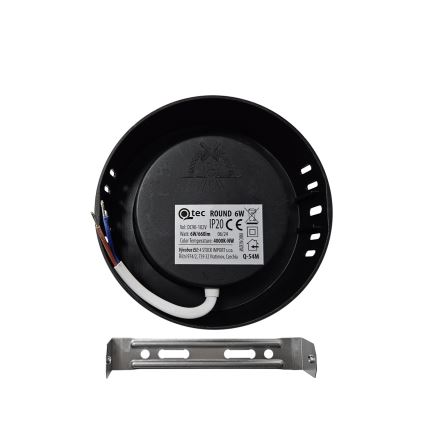 LED Plafondlamp ROUND LED/6W/230V 4000K diameter 12,1 cm zwart