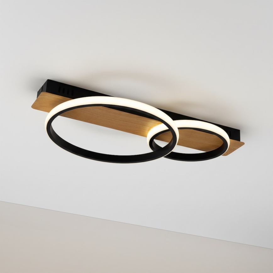 LED Plafondlamp ROWENA LED/14W/230V zwart/bruin