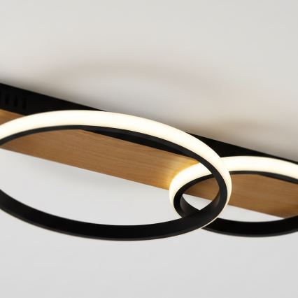 LED Plafondlamp ROWENA LED/14W/230V zwart/bruin