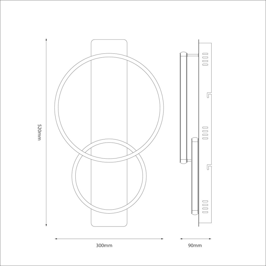 LED Plafondlamp ROWENA LED/14W/230V zwart/bruin