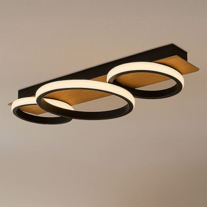 LED-plafondlamp ROWENA LED/18W/230V zwart/bruin