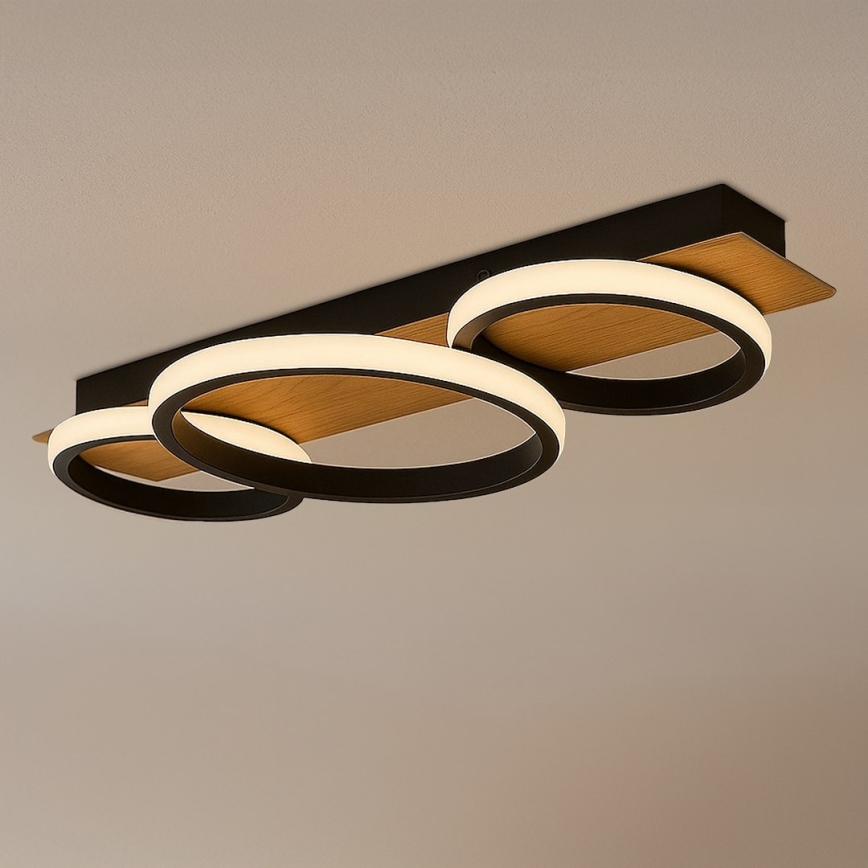 LED-plafondlamp ROWENA LED/18W/230V zwart/bruin