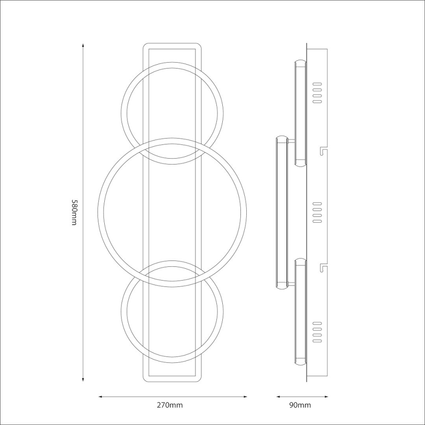 LED-plafondlamp ROWENA LED/18W/230V zwart/bruin