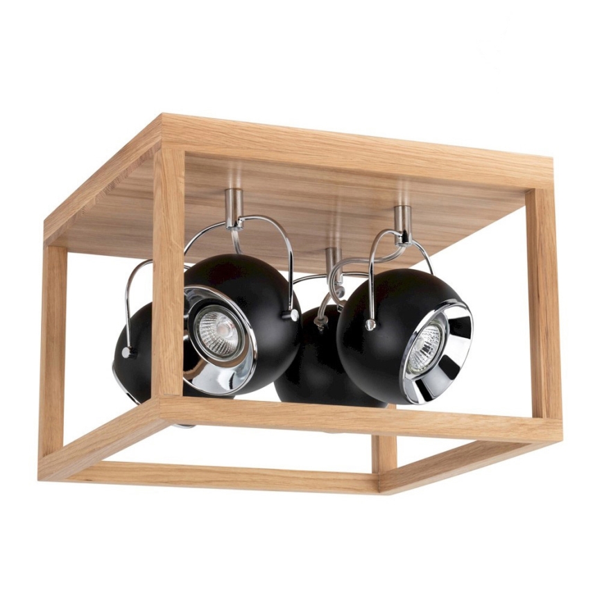 LED Plafondlamp ROY 4xGU10/5W/230V mat eiken
