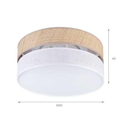 LED plafondlamp SIRJA BOHO LED/20W/230V 4000K Ø 35 cm beige/wit