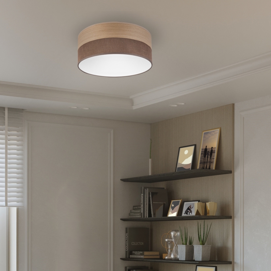 LED Plafondlamp SIRJA WOOD LED/20W/230V diameter 35 cm bruin/eiken