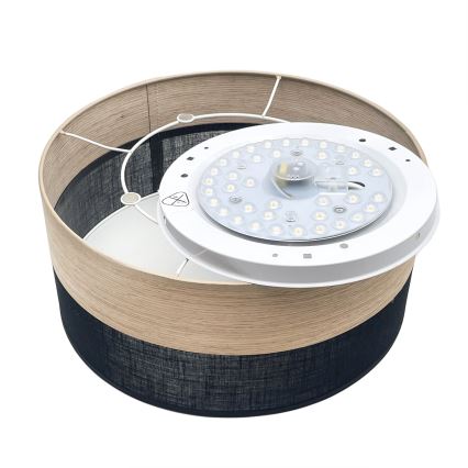 LED Plafondlamp SIRJA WOOD LED/20W/230V diameter 35 cm zwart/eiken