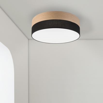 LED Plafondlamp SIRJA WOOD LED/36W/230V diameter 45 cm zwart/eiken