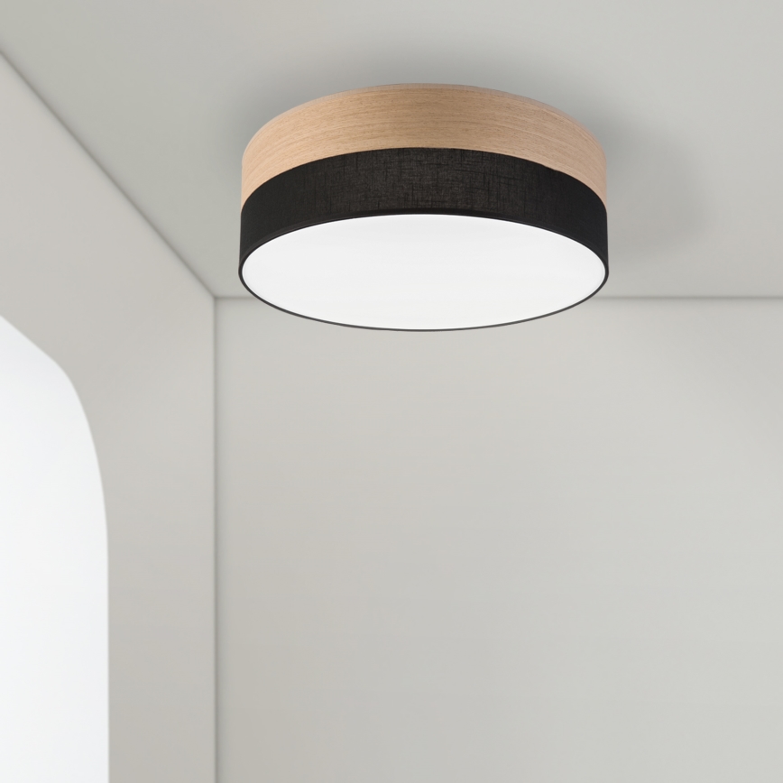 LED Plafondlamp SIRJA WOOD LED/36W/230V diameter 45 cm zwart/eiken