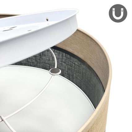 LED Plafondlamp SIRJA WOOD LED/36W/230V diameter 45 cm zwart/eiken