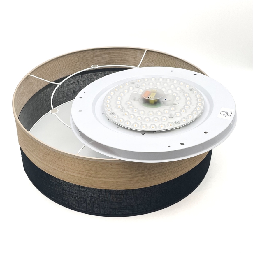 LED Plafondlamp SIRJA WOOD LED/36W/230V diameter 45 cm zwart/eiken