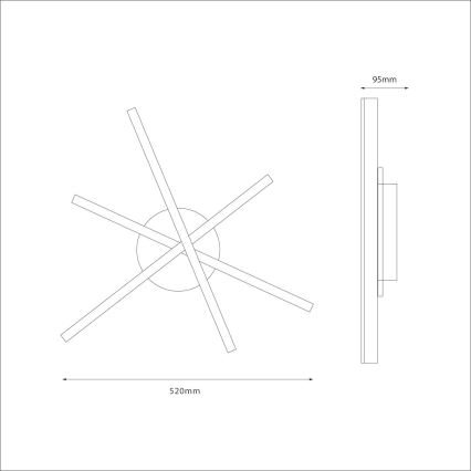 LED plafondlamp STICK LED/12W/230V zwart
