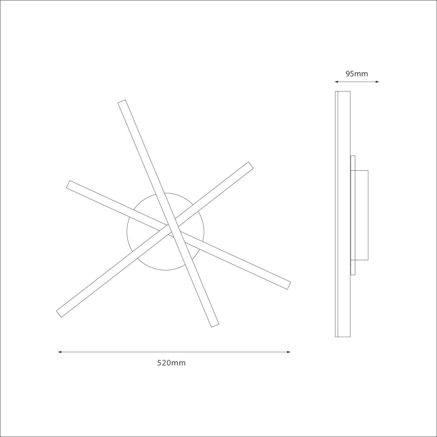 LED plafondlamp STICK LED/12W/230V zwart
