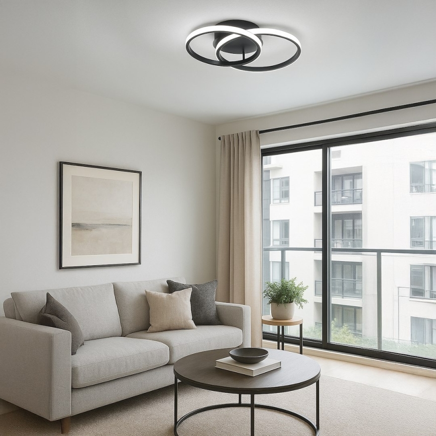 LED-plafondlamp TITANO LED/12W/230V zwart