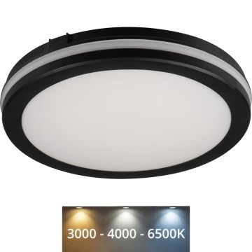 LED Plafondlamp voor buiten BENO ECO LED/12W/230V 3000/4000/6500K diameter 20 cm IP65 zwart