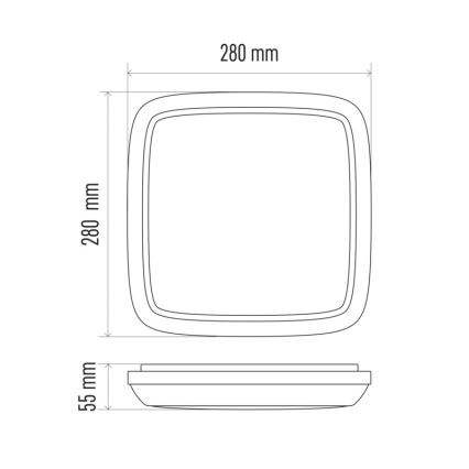 LED Plafondlamp voor buiten DORI LED/18W/230V IP54 vierkant