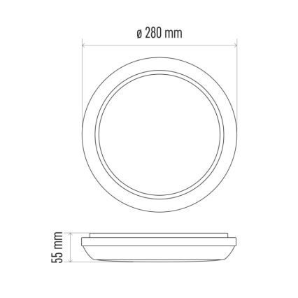 LED Plafondlamp voor buiten DORI LED/24W/230V IP54 rond