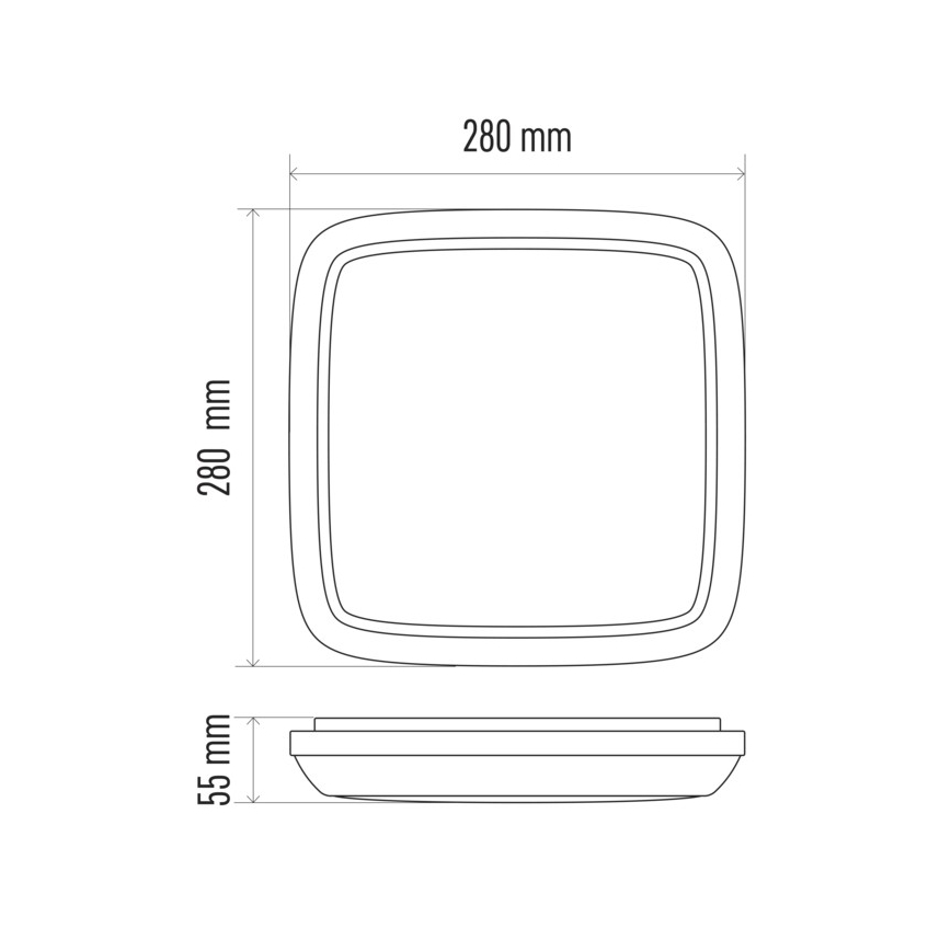 LED Plafondlamp voor buiten DORI LED/24W/230V IP54 vierkant