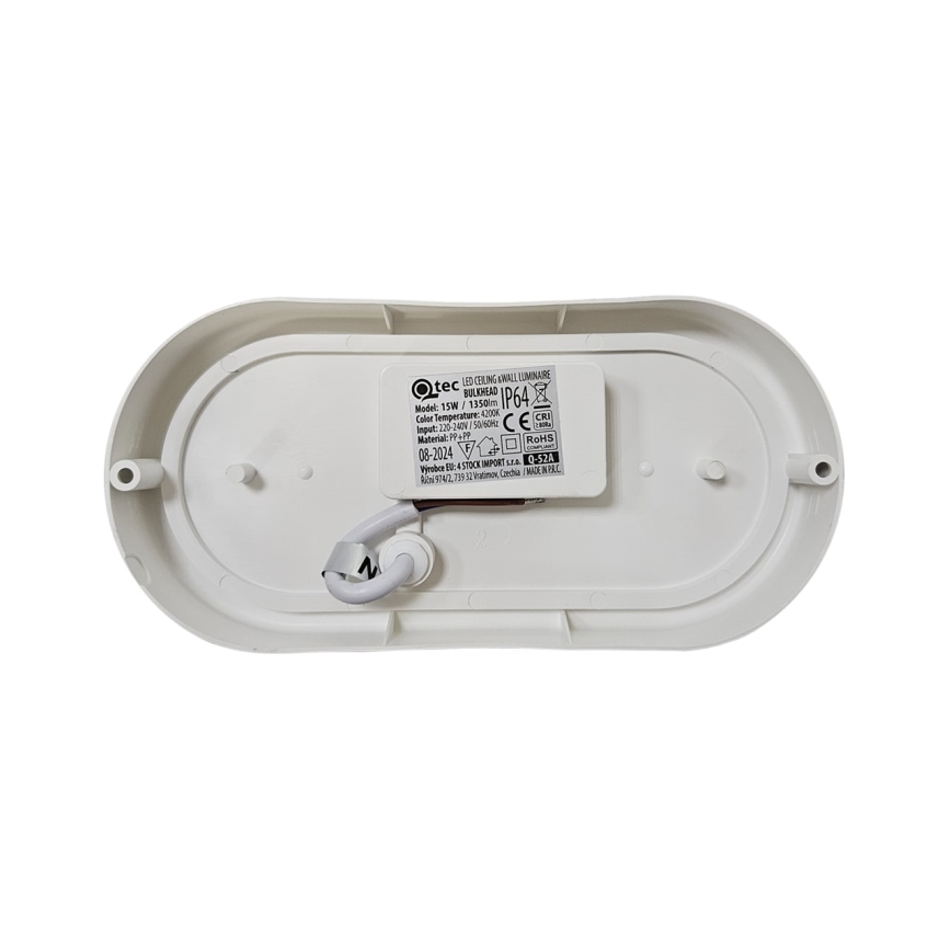 LED Plafondlamp voor buiten LED/15W/230V 4200K 20x9,8 cm IP64 wit