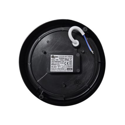 LED Plafondlamp voor buiten LED/15W/230V 4200K diameter 15,5 cm IP64 zwart