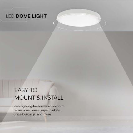 LED-badkamerplafondlamp 18W/230V 4000K IP44 Ø25 cm wit