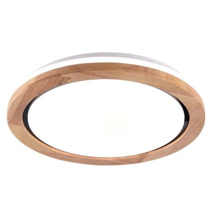 LED houten plafondlamp voor de badkamer, 24W/230V, Ø 39 cm, IP44, eiken