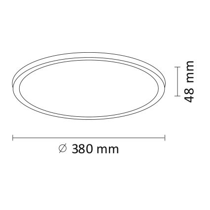 LED Plafondlamp WOODY LED/24W/230V d. 38 cm