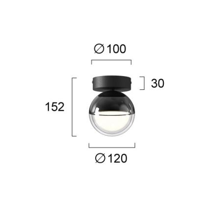 LED plafondlamp ZIREA LED/7W/230V Ø 12 cm zwart