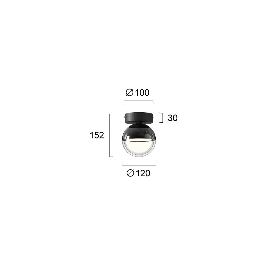 LED plafondlamp ZIREA LED/7W/230V Ø 12 cm zwart