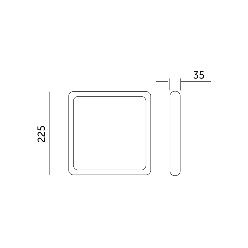 LED -plafondlicht SIGARO SQUARE LED/24W/230V 4000K IP40