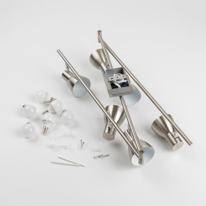 LED-plafondspot 6x E14/5W/230V mat chroom