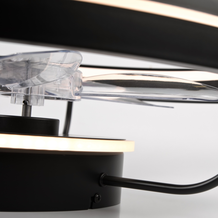 LED Dimbaar plafondlamp met ventilator FARGO LED/37W/230V zwart + afstandsbediening