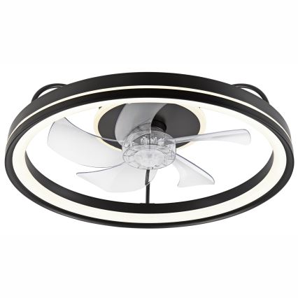 LED Dimbaar plafondlamp met ventilator FARGO LED/37W/230V zwart + afstandsbediening