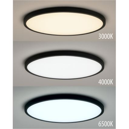 LED-plafonnière LED/18W/230V 3000/4000/6500K Ø 23 cm zwart