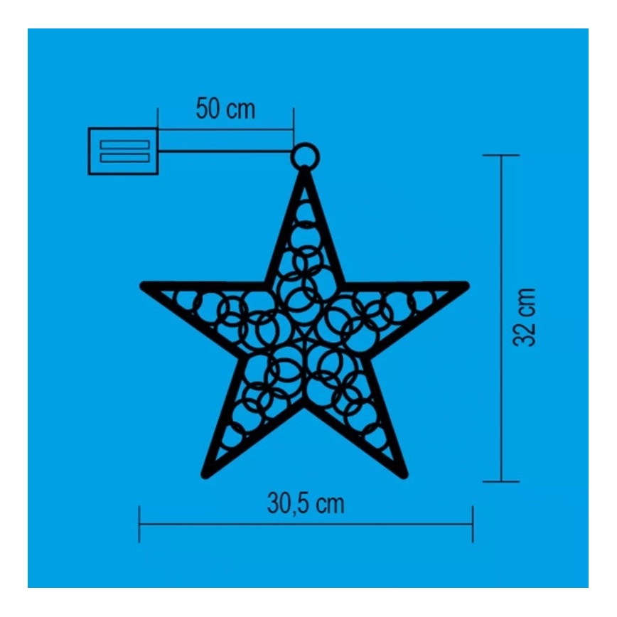 LED Raam Decoratie 20xLED/2xAA