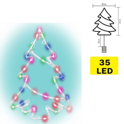 LED Raam Decoratie 35xLED/3xAA meerdere kleuren