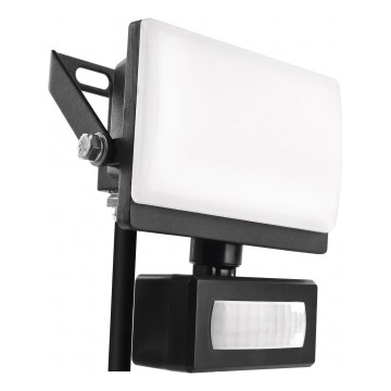LED-reflector met bewegings- en schemersensor TAMBO EVO LED/10W/230V 4000K IP44 zwart