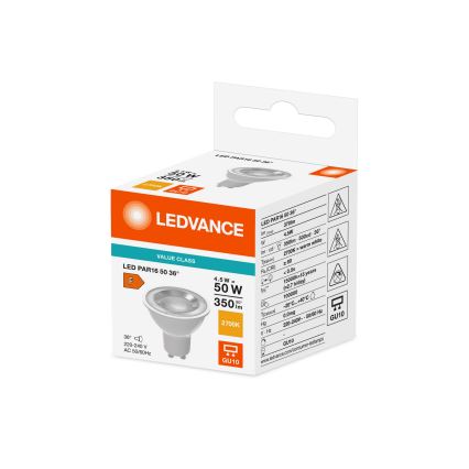 LED-reflectorlamp PAR16 GU10/4,5W/230V 2700K 36° - Ledvance