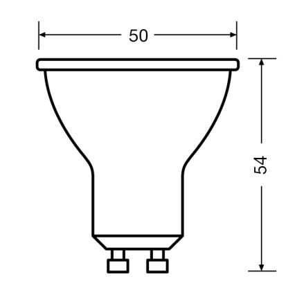 LED-reflectorlamp PAR16 GU10/4,5W/230V 2700K 36° - Ledvance