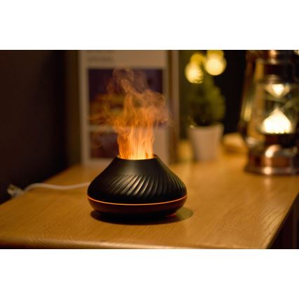 LED RGB Aroma diffuser met vlamimitatie LED/6,5W/5V 130ml zwart
