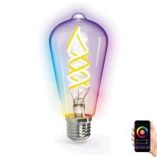LED RGB+CCT Lamp FILAMENT ST64 E27/4,9W/230V 2700-6500K Wi-Fi - Aigostar