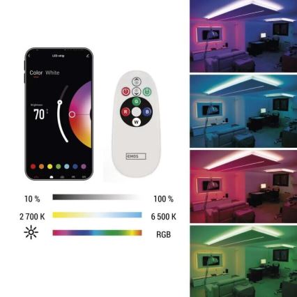 LED RGB+CCT Dimbare strip GOSMART LED/11W/230V 2 m 2700-6500K IP44 Wi-Fi + afstandsbediening