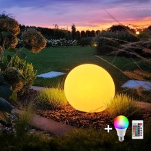 LED RGB Dimbaar buitenshuis lamp GLOBO 1xE27/8,5W/230V diameter 40 cm IP44 + afstandsbediening