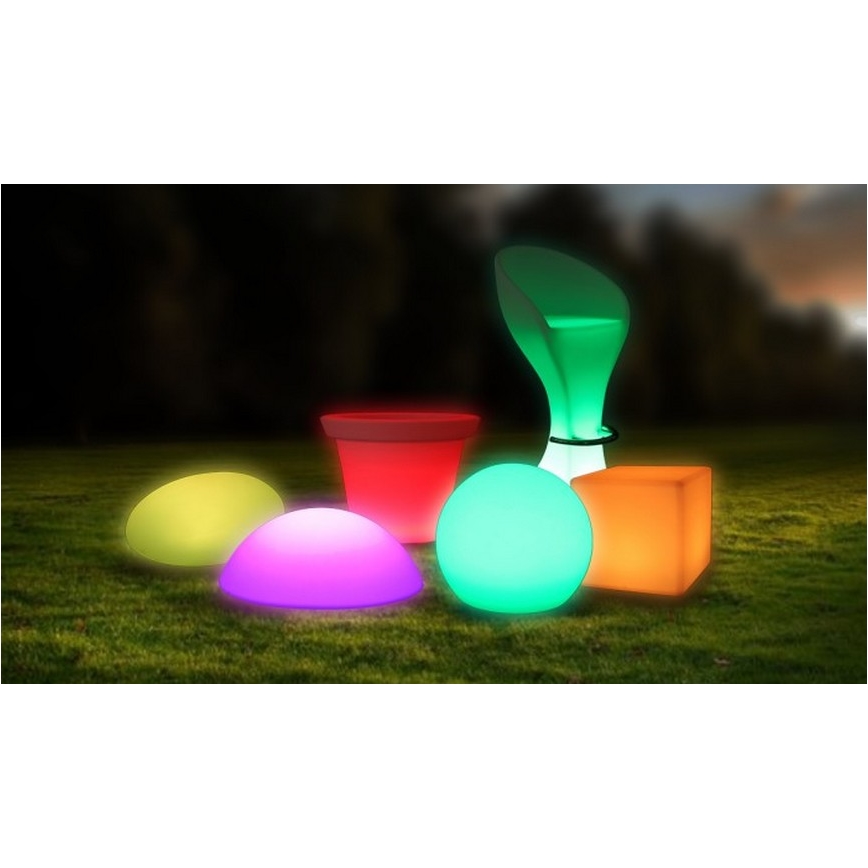 LED RGB Dimbaar buitenshuis lamp LED/1W/5V 1000 mAh 30 cm IP67 + afstandsbediening