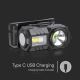 LED RGB Dimbaar rechargeable headlamp USB LED/3W/5V IP43 190 lm 24 h