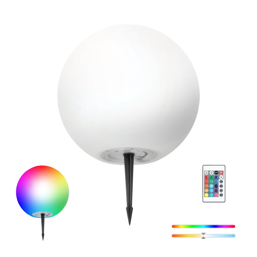LED RGB Dimbaar zonne- lamp GARDEN BALL LED/5W/3,7V 3000K IP54 diameter 30 cm + afstandsbediening
