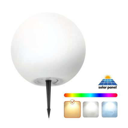 LED RGB Dimbaar zonne- lamp GARDEN BALL LED/5W/3,7V 3000K IP54 diameter 40 cm + afstandsbediening