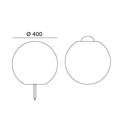 LED RGB Dimbaar zonne- lamp GARDEN BALL LED/5W/3,7V 3000K IP54 diameter 40 cm + afstandsbediening