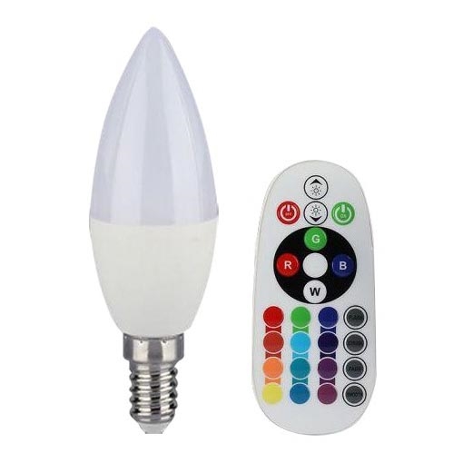 LED RGB Dimbare lamp E14 / 3,5W / 230V 4000K + RC